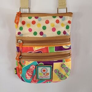 Lily Bloom Multicolor Polka Dot Crossbody Bag